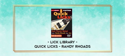 Lick Library - Quick Licks - Randy Rhoads digital courses